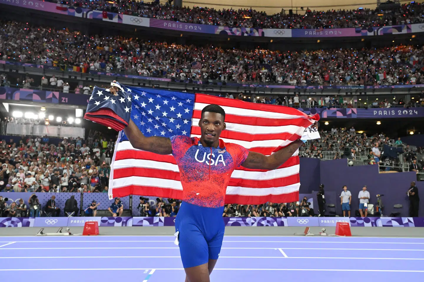 Den amerikanske sprinter Fred Kerley vandt bronze ved OL i 2024 og sølv i 2021 på 100 meter. I 2022 blev han verdensmester. (Arkivfoto).