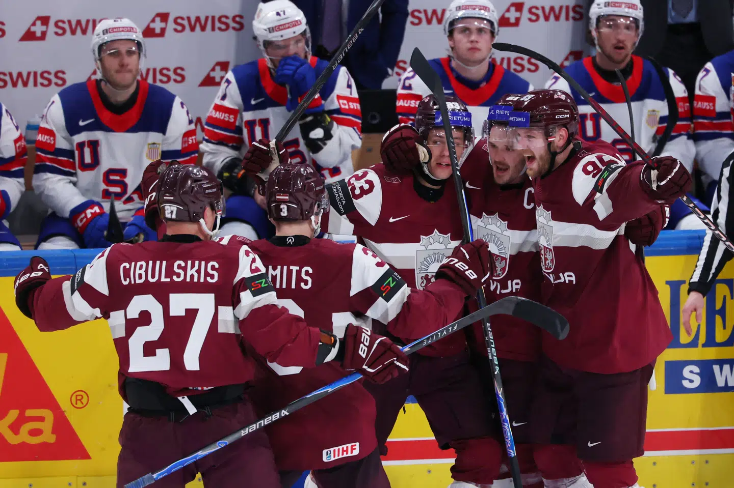 Ishockeyherrerne fra Letland chokerede amerikanerne ved VM.