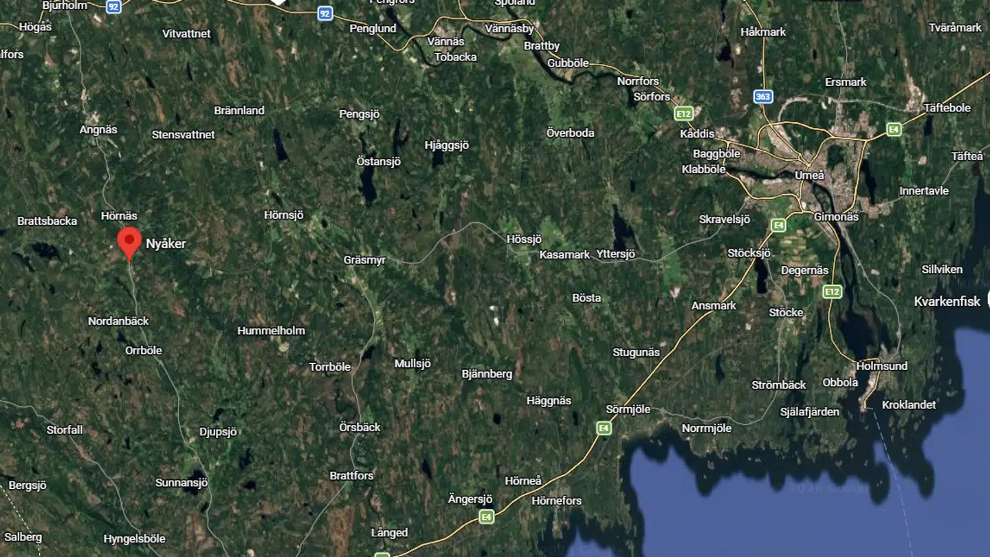 Drengen er forsvundet i Nyåker.