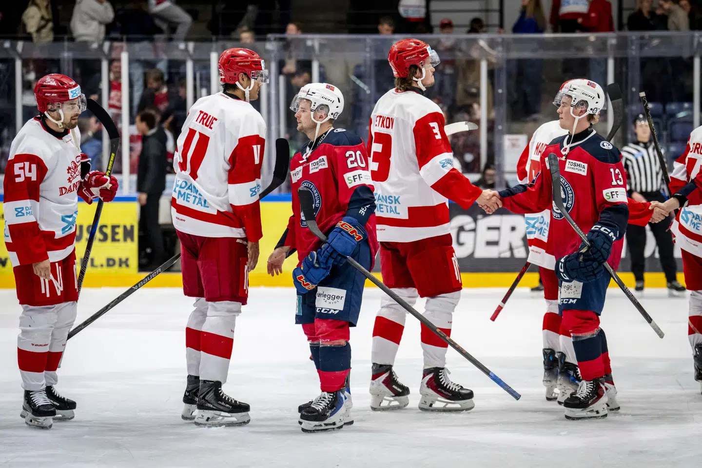 Danmark og Norge stod senest over for hinanden 30. april i Rødovre, hvor Danmark vandt 3-1 i en testkamp. (Arkivfoto).