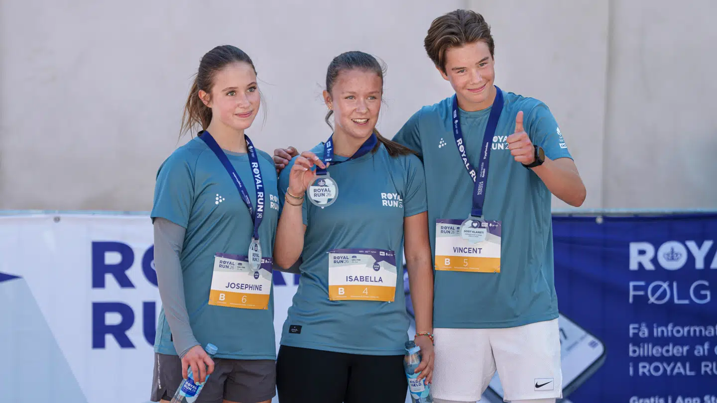 Prinsesse Josephine, Prinsesse Isabella og Prins Vincent efter one mile-løbet i København.