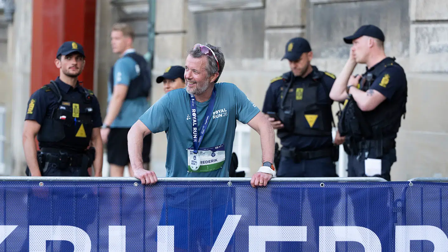 Kong Frederik efter løbet. Kong Frederik X deltog i 10 kilometer Royal Run i København, mandag den 25. maj 2026.