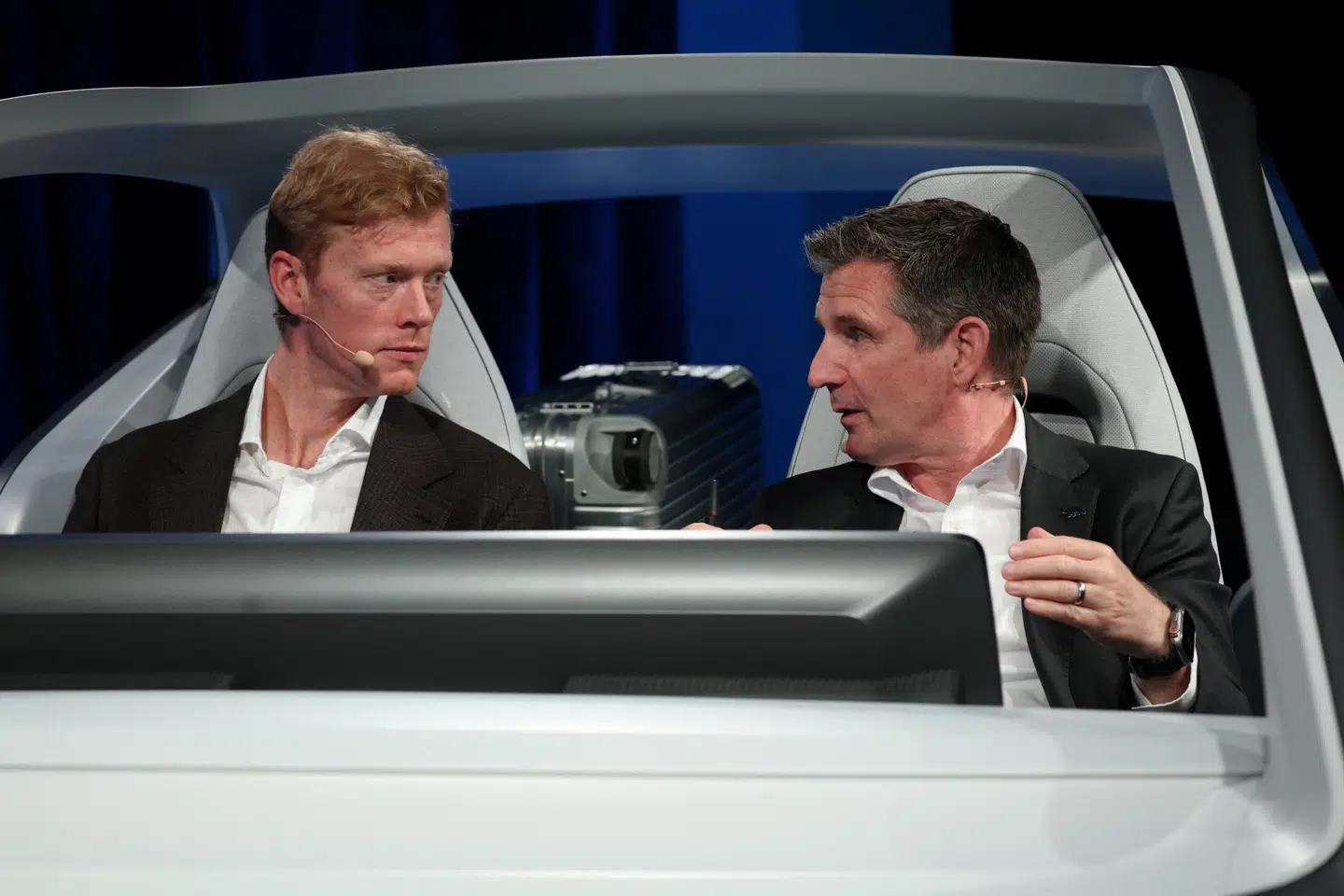 Ubers driftsdirektør, Andrew Macdonald, under præsentationen af en ny selvkørende Uber-bil.