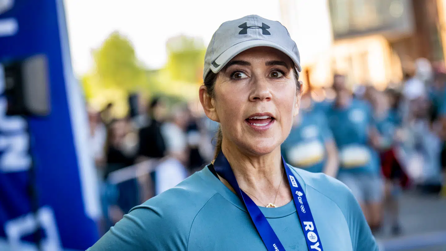Dronning Mary efter at have løbet 5 km ruten ved Royal Run i Helsingør, mandag den 25. maj 2026.