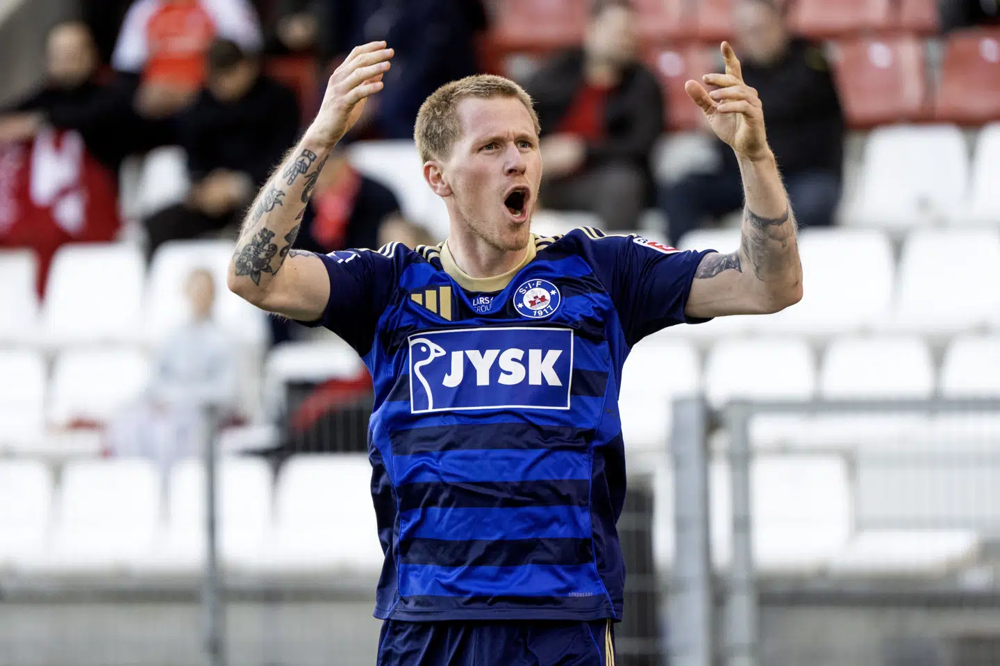 Tonni Adamsen har været næsten fire år i Silkeborg, men skifter nu til østrigske Rapid Wien. (Arkivfoto).
