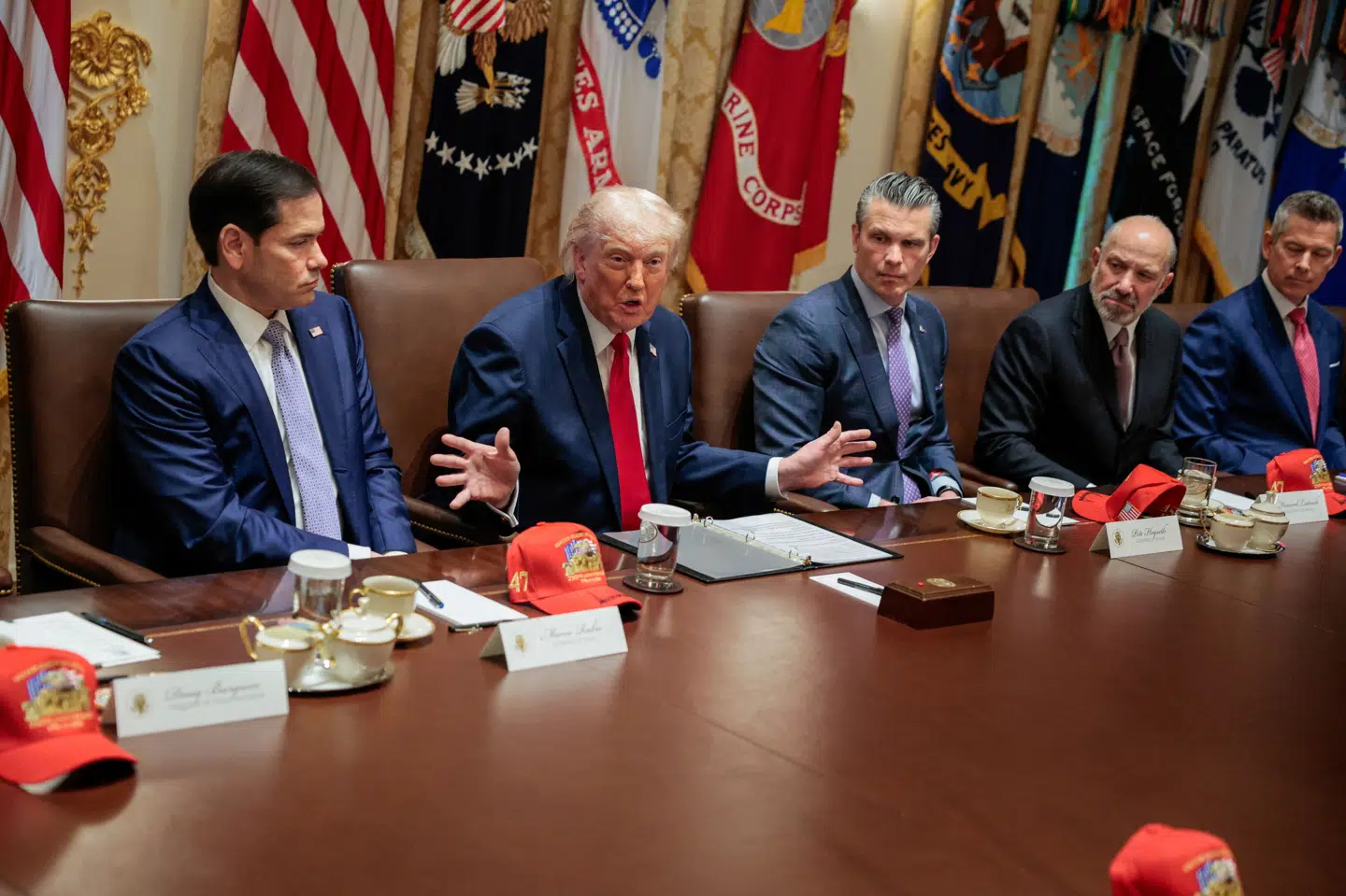 USA's præsident, Donald Trump, under et regeringsmøde i Det Hvide Hus onsdag.