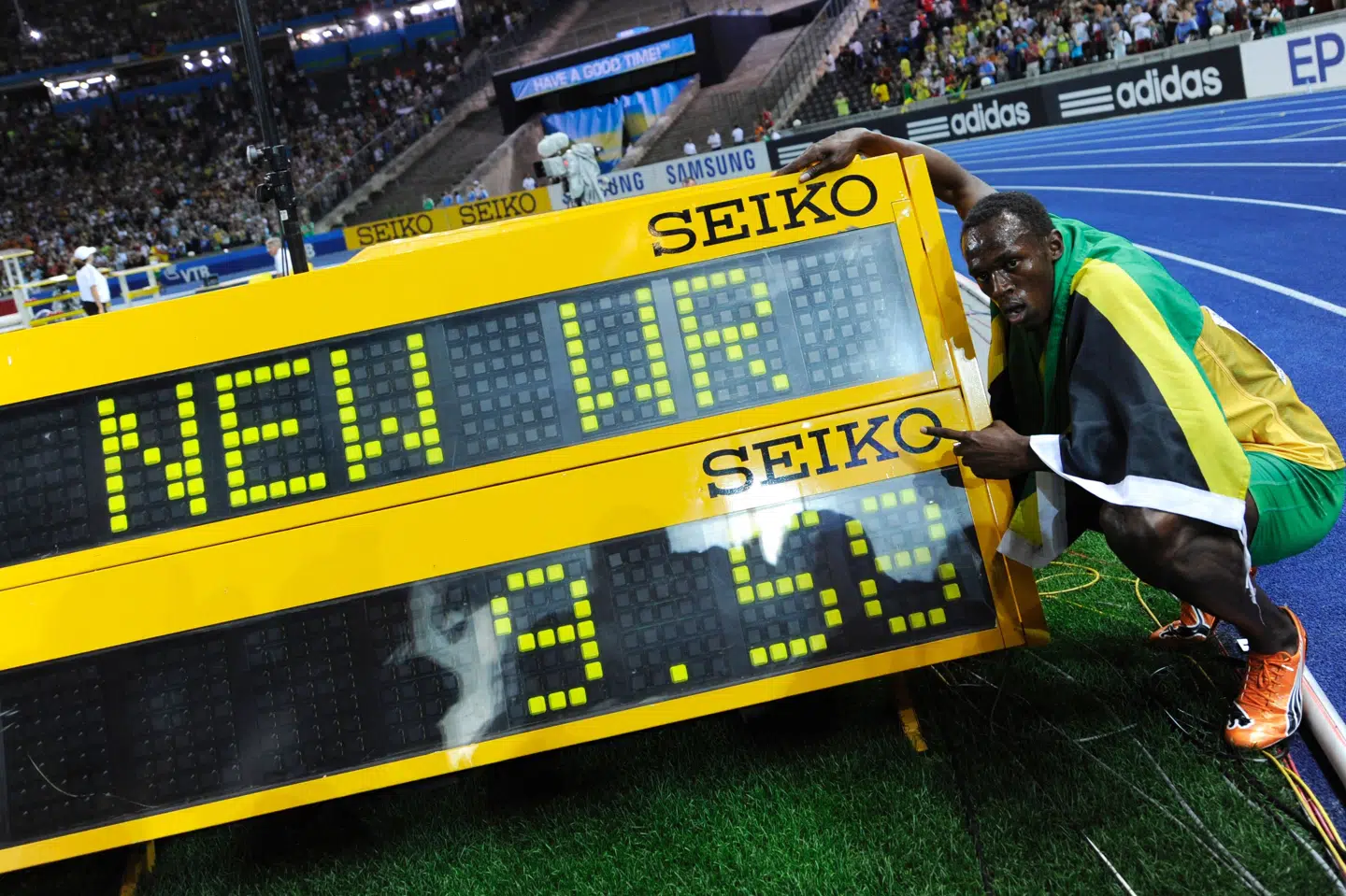 Usain Bolt satte den eksisterende verdensrekord på 100 meter ved VM i Berlin i 2009. (Arkivfoto).