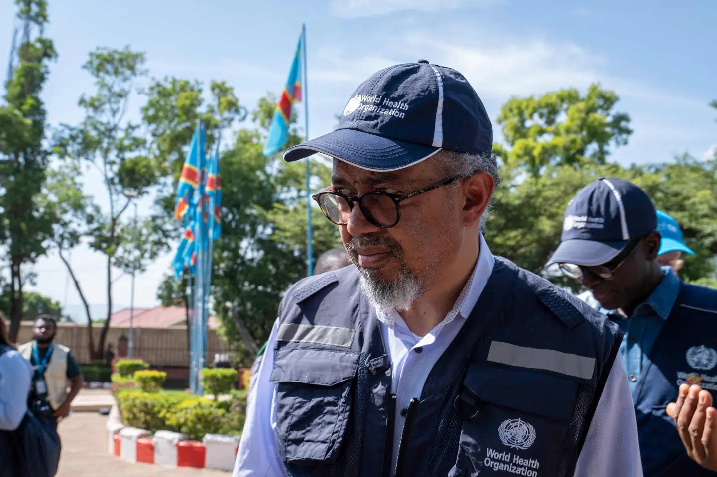 WHO's generalsekretær, Tedros Adhanom Ghebreyesus, er lørdag ankommet til Bunia i provinsen Ituri i DR Congo.