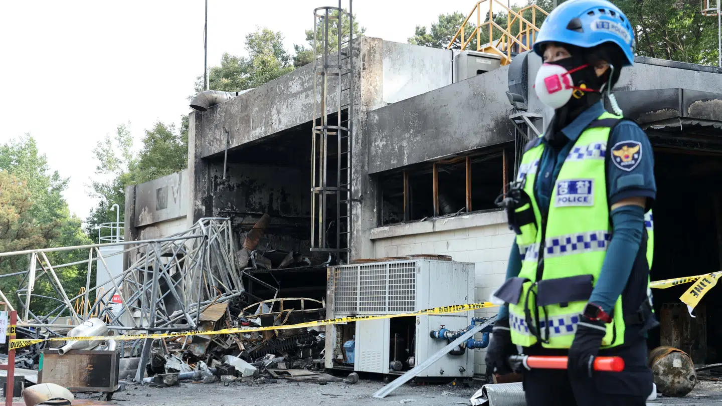 Bygningen er fuldstændig smadret efter eksplosionen.