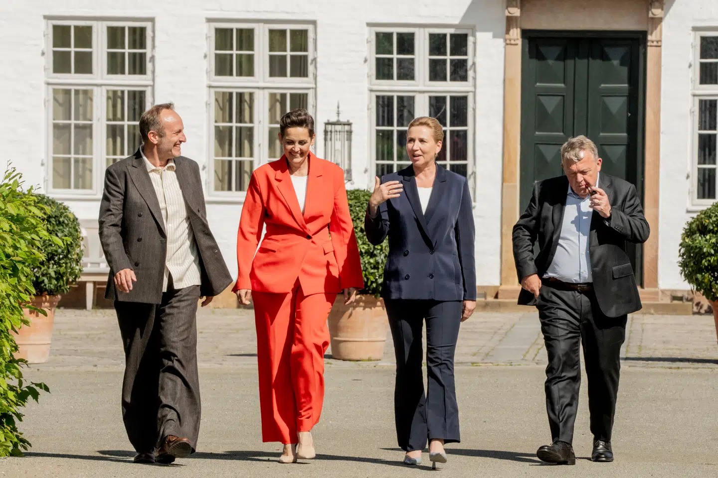 SSFMR-regeringens top: Martin Lidegaard (R), Pia Olsen Dyhr (SF), Mette Frederiksen (S) og Lars Løkke Rasmussen (M).