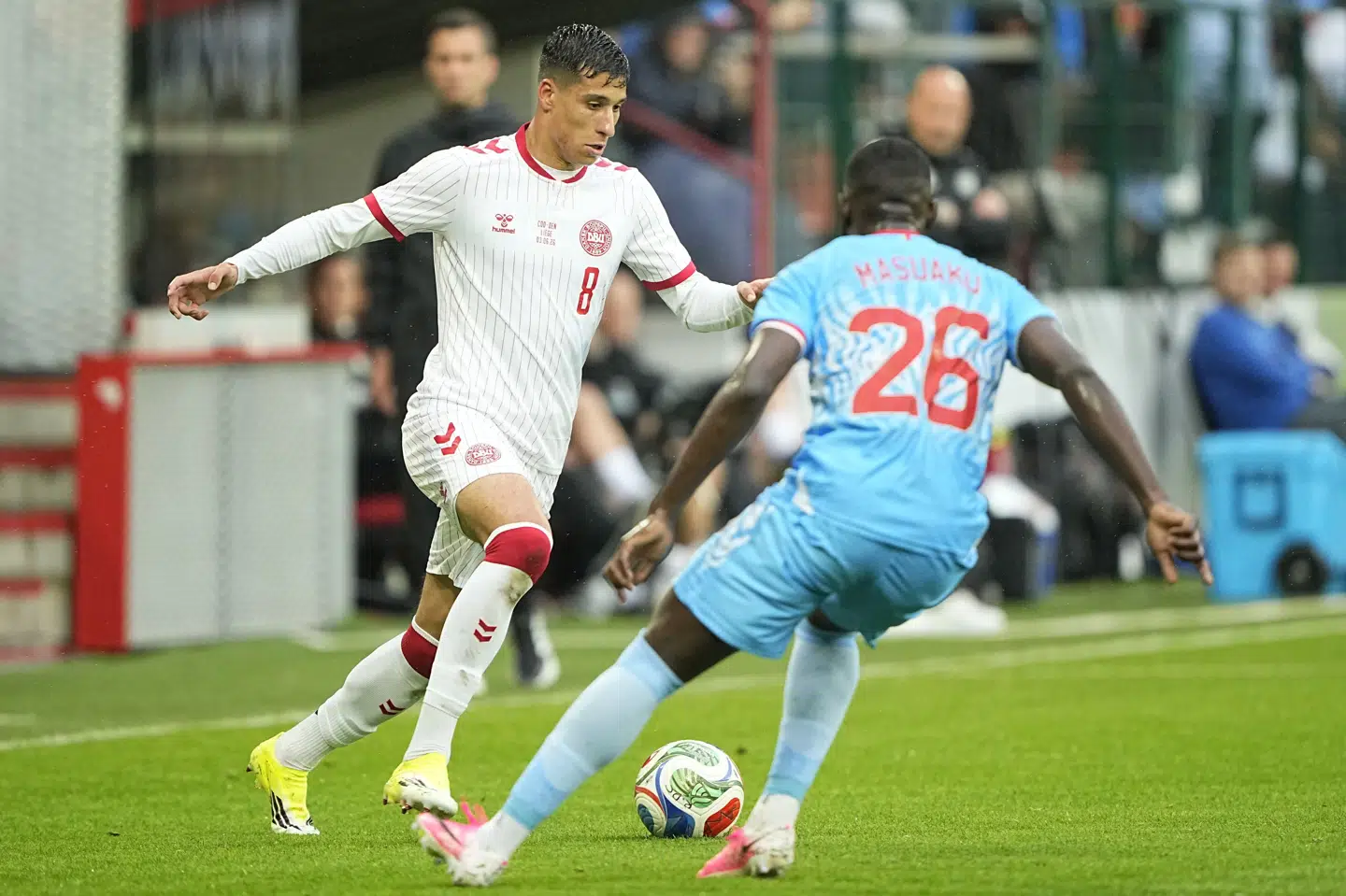 Den 20-årige kantspiller Adam Daghim fik debut for landsholdet i testkampen mod DR Congo.
