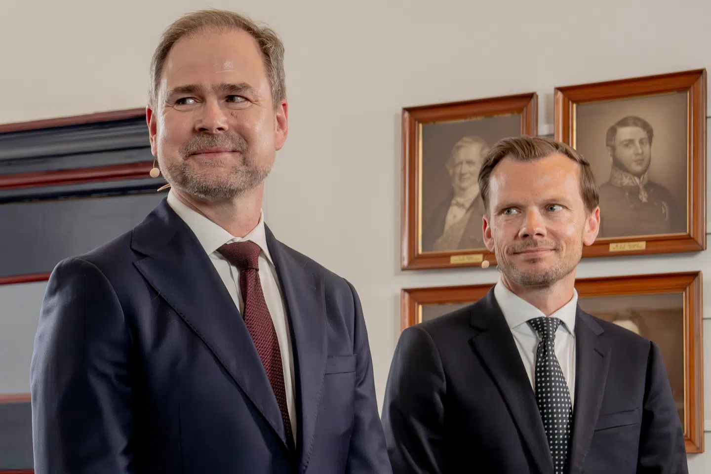 Overdragelse i Finansministeriet, hvor Nicolai Wammen (tv.) efter syv år som finansminister måtte overlade pladsen til sin partifælle Peter Hummelgaard.