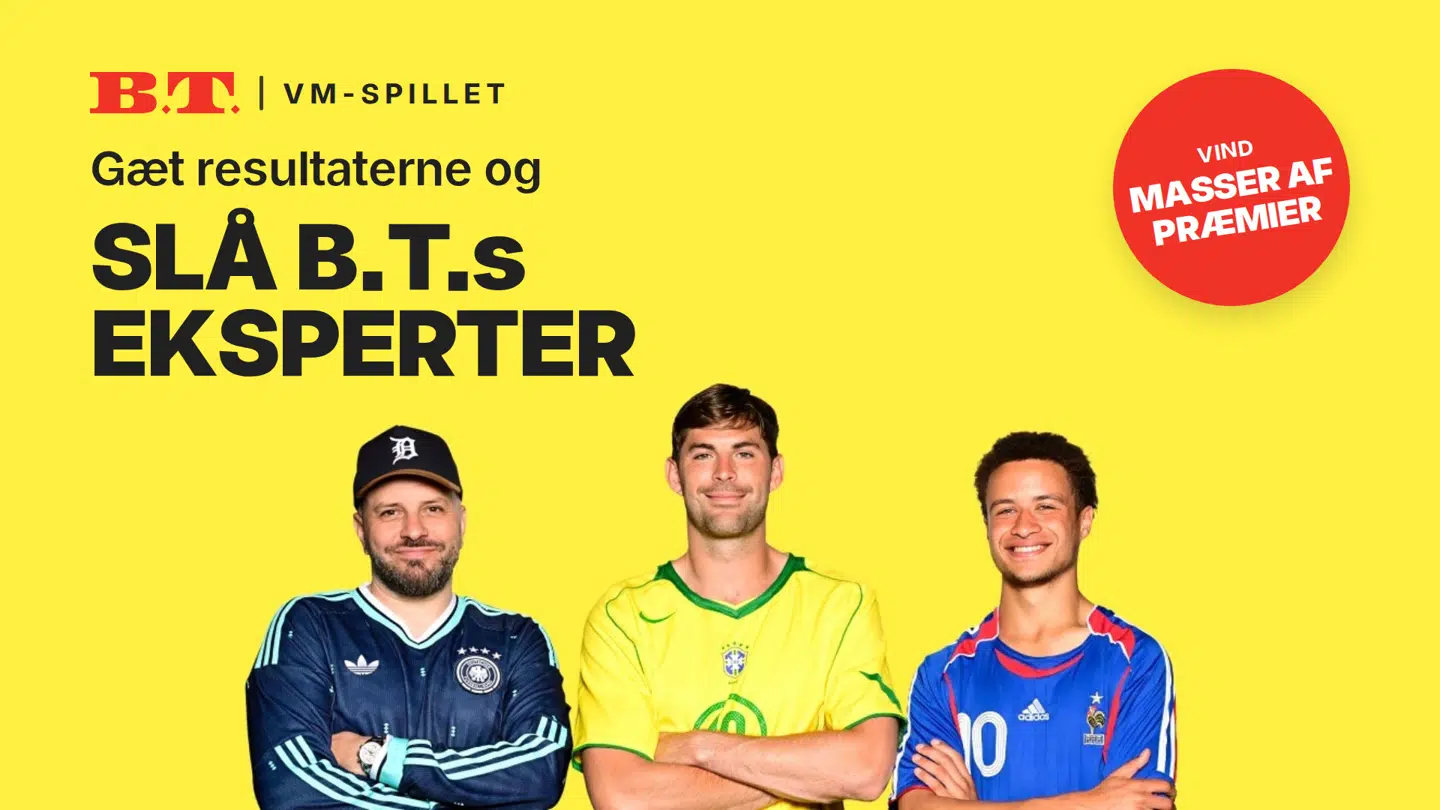 Dyst mod B.T.s sportsredaktør, Lasse Vøge, og de to fodboldeksperter, Emil Bergreen og Jannick Liburd.