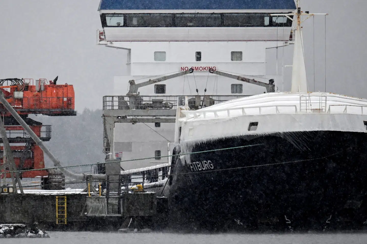 Finske myndigheder beslaglagde ved nytår fragtskibet "Fitburg" på mistanke om, at skibet havde beskadiget kabler, der løb mellem Finland og Estland. (Arkivfoto)