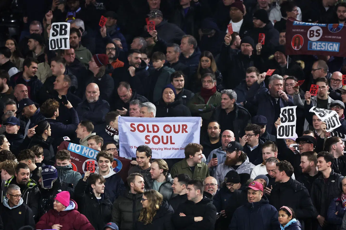 West Ham-fans har længe krævet, at David Sullivan trak sig. (Arkivfoto).