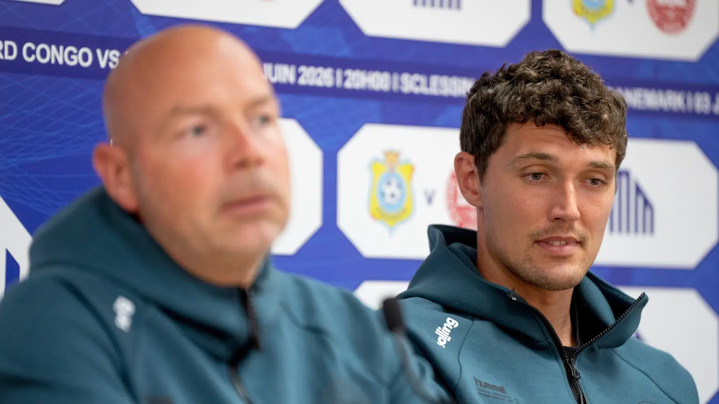 Brian Riemer og Andreas Christensen.