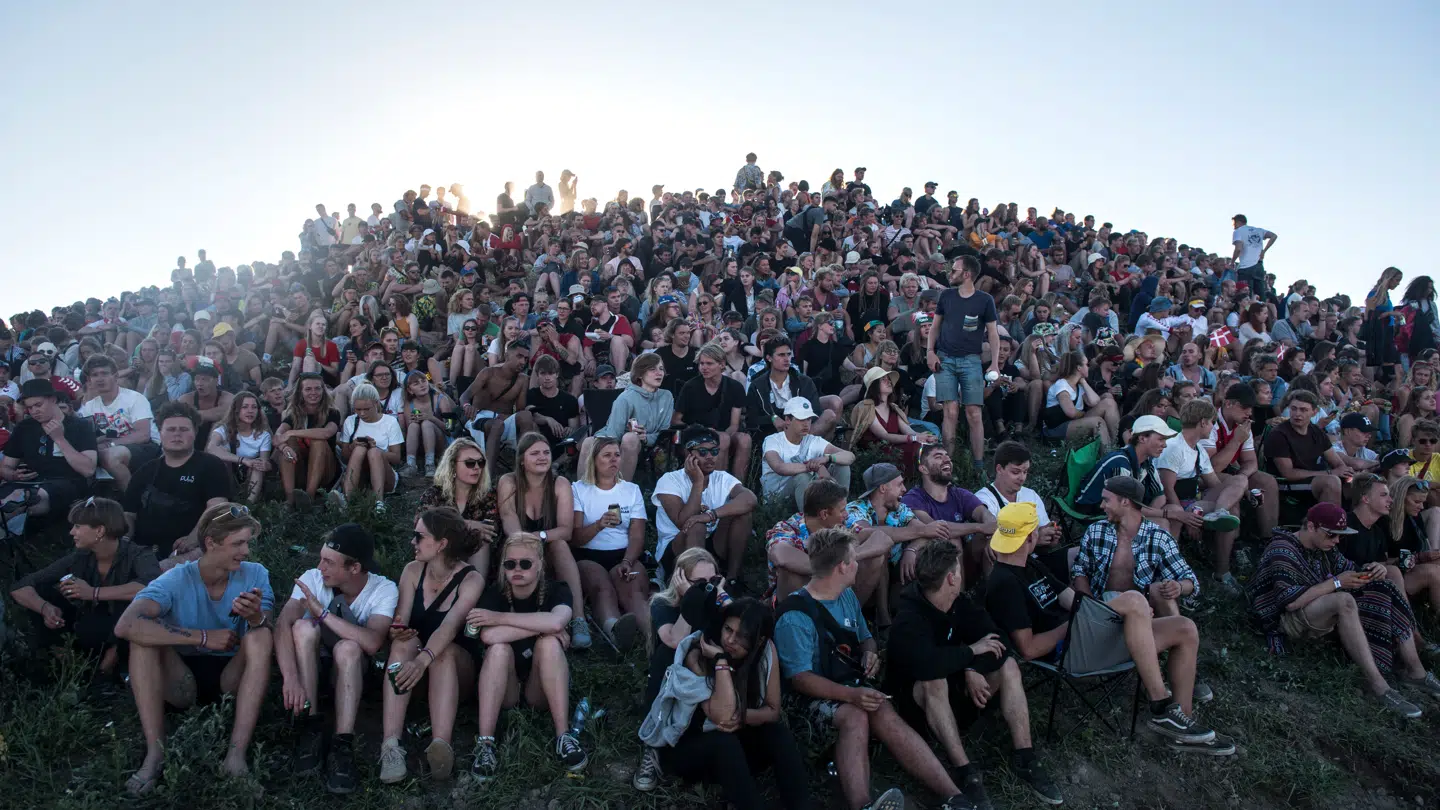 Roskilde-gæster i 2018, da der blev vist VM-kampe på storskærm.