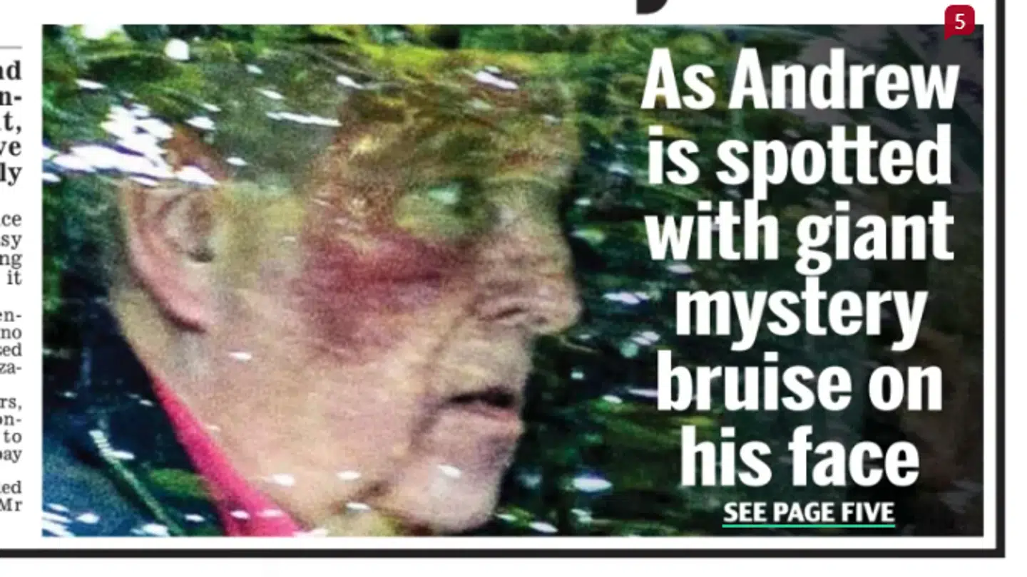 Den forslåede prins Andrew kom på forsiden af den britiske tabloidavis Daily Mail. Foto: Daily Mail / PressReader / PR