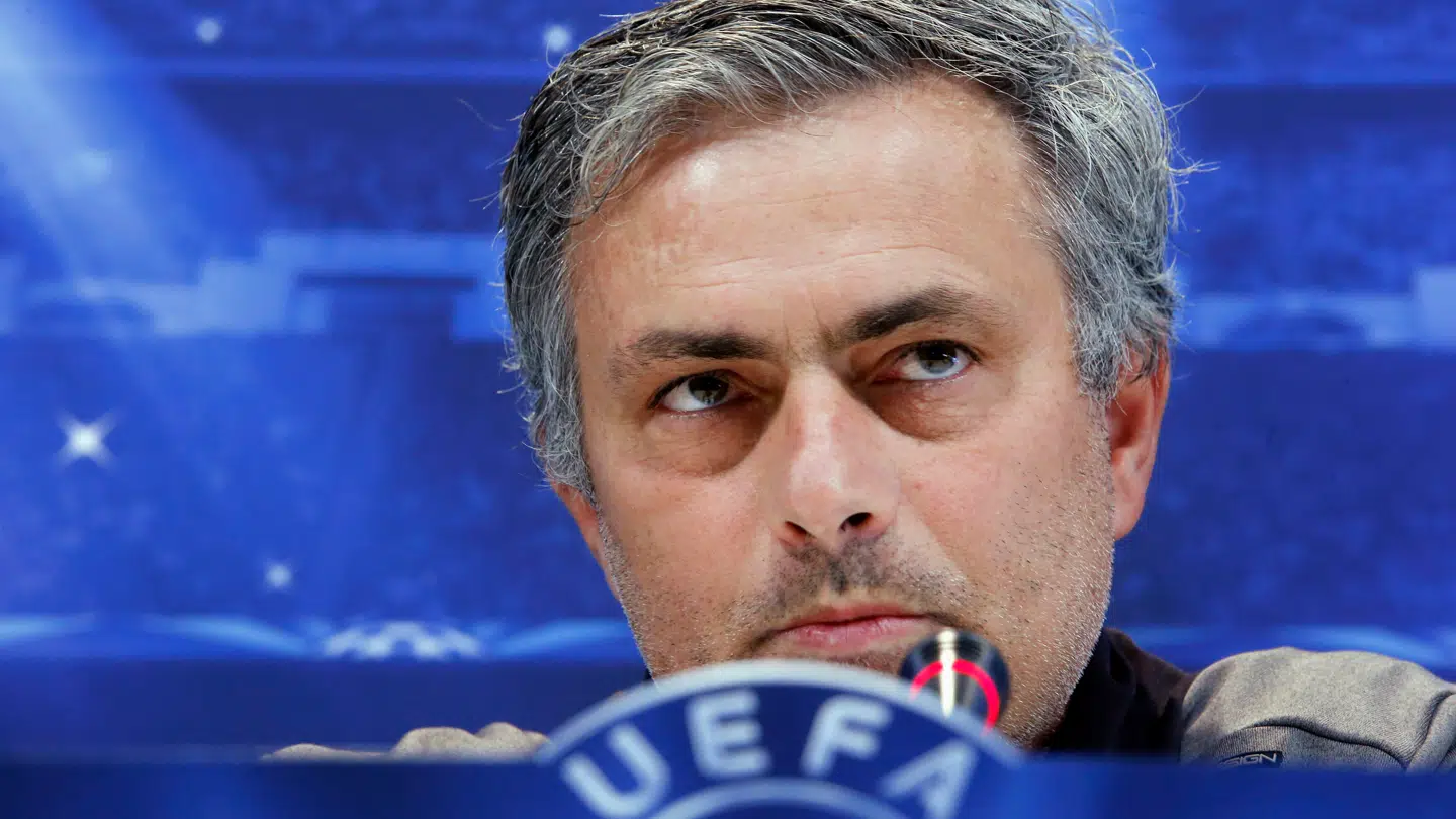 Jose Mourinho til en pressekonference som Real Madrid-træner i 2013.