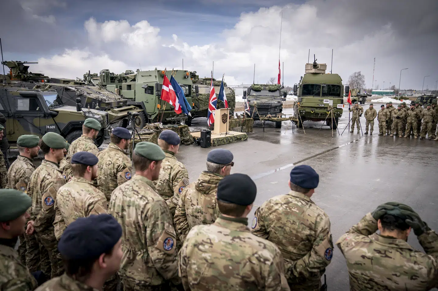 Som et modsvar til den russiske oprustning har Nato oprettet en fremskudt tilstedeværelse i de baltiske lande. Her er det et billede fra militærbasen Tapa i Estland, hvor danske soldater også har gjort tjeneste. (Arkivfoto).