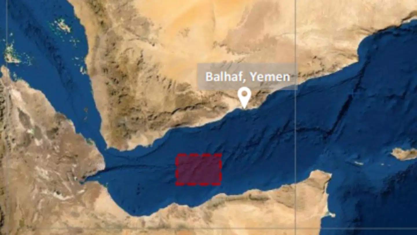 Skudvekslingen fandt sted nær Balhaf i Yemen.