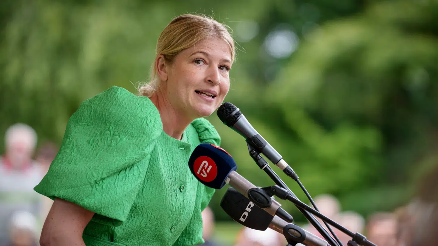 Her ses Holbæk-borgmester Christina Krzyrosiak Hansen (S) hold grundlovstale.