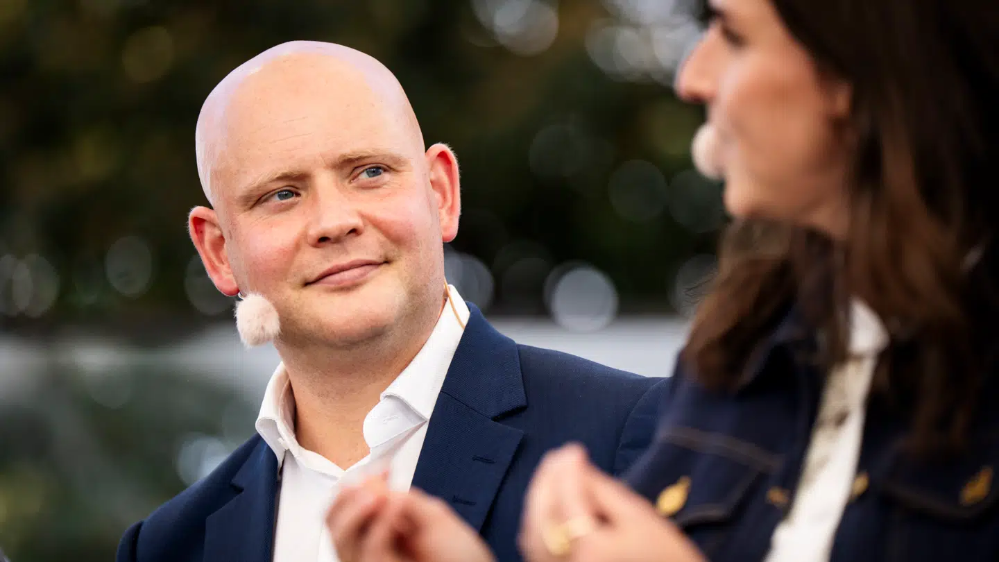 Her ses skatte- og vækstminister Jakob Engel-Schmidt (M) på Folkemødet på Bornholm.