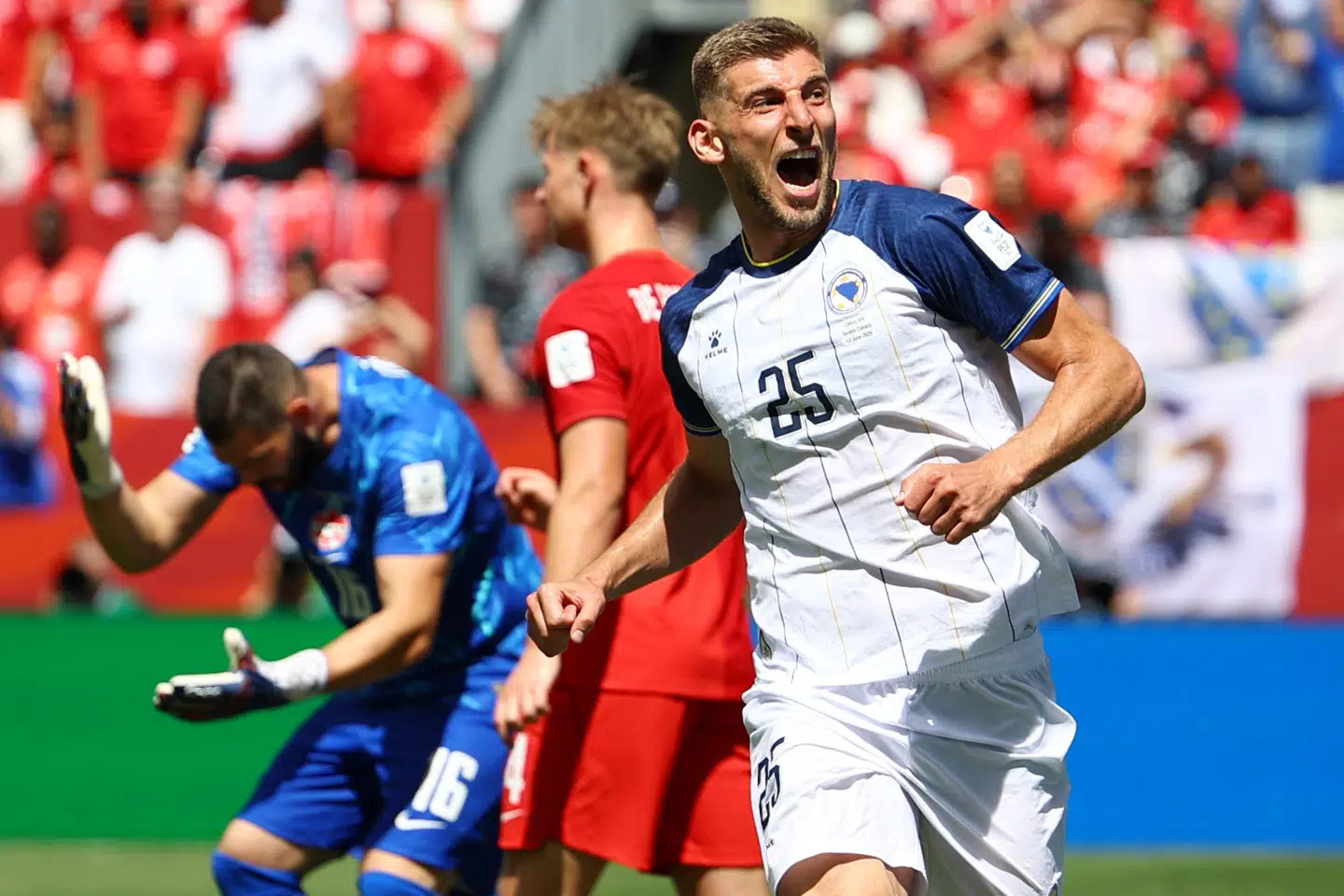 Angriberen Jovo Lukic scorede målet til 1-0 for Bosnien-Hercegovina i 1-1-kampen mod Canada.