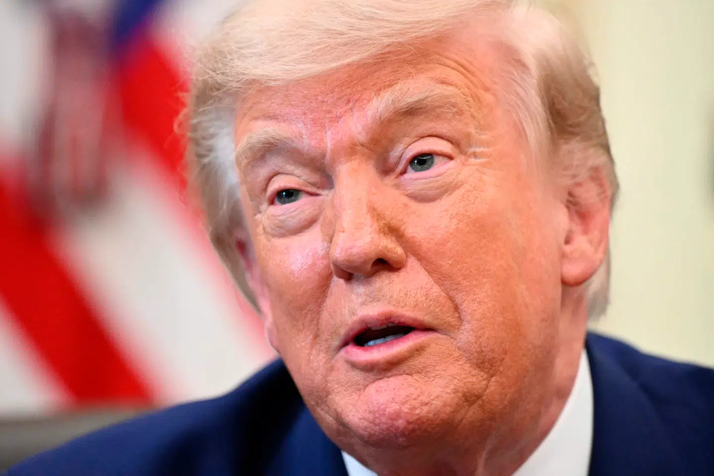 (FILES) US President Donald Trump speaks to the press in the Oval Office of the White House in Washington, DC, on June 3, 2026. US President Donald Trump said on June 13, 2026, a long-awaited deal to end the war in the Middle East was set to be signed Sunday, June 14, and that it would lead to the reopening of the Strait of Hormuz. (Photo by Mandel NGAN / AFP)