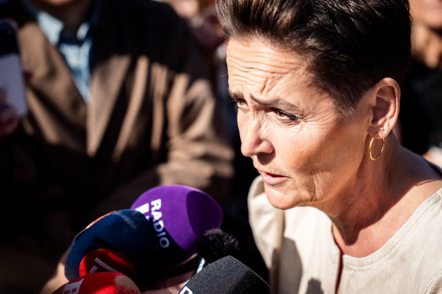 SFs formand, Pia Olsen Dyhr, blev hele fredagen på Folkemødet fulgt af journalister, som spurgte til sagen om hendes særlige rådgiver.