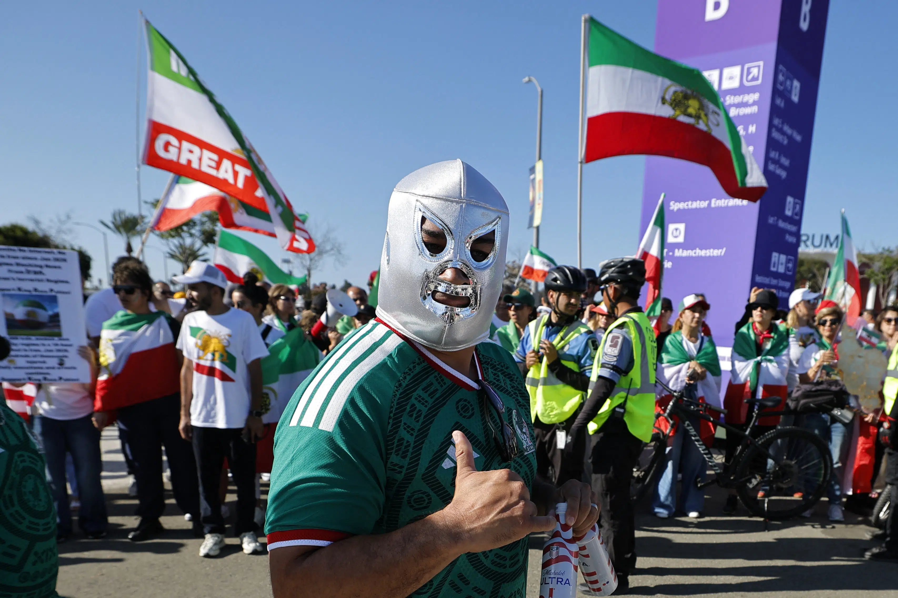 Iranian Expatriates Protest Regime at World Cup Stadium in Los Angeles