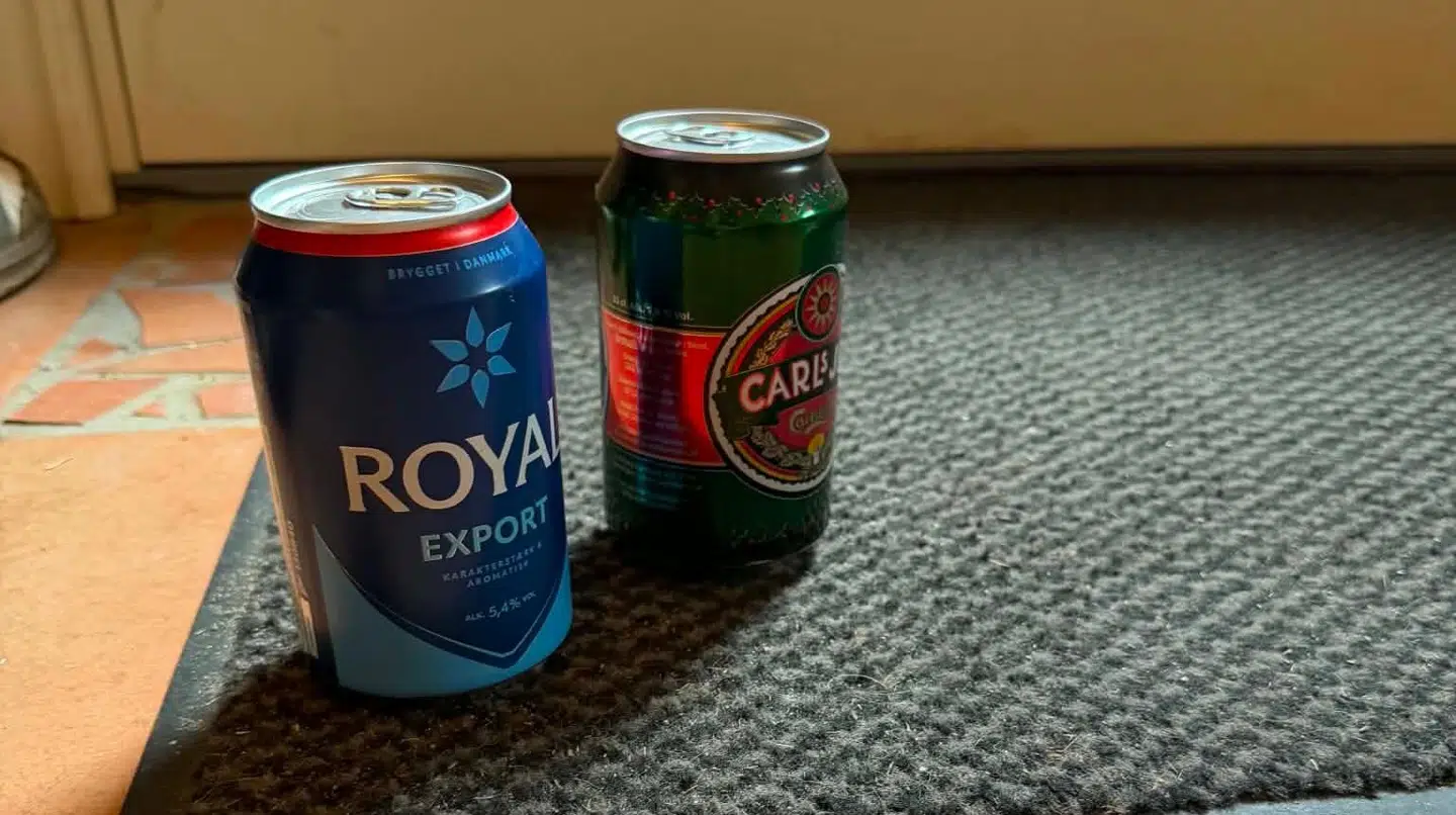 Det var disse øl, som gerningsmanden havde stillet frem.