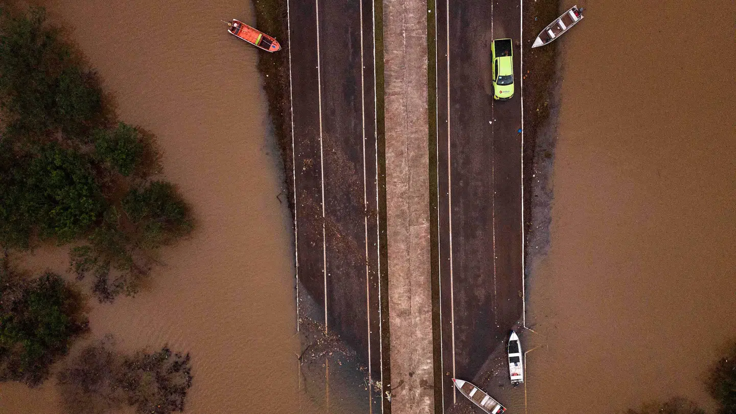 ARKIVFOTO. Her ses oversvømmelser i Canoas i Brasilien i maj 2024, som blev tilskrevet klimaforandringer og vejrfænomenet El Niño.