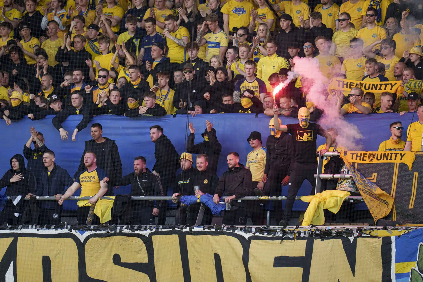 Brøndbys stemningstribune bliver tom på øverste dæk til næste sæsons to første kampe. (Arkivfoto).