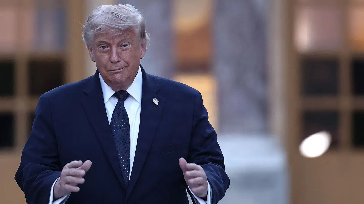 Den amerikanske præsident, Donald Trump, ses her i Frankrig den 17. juni.