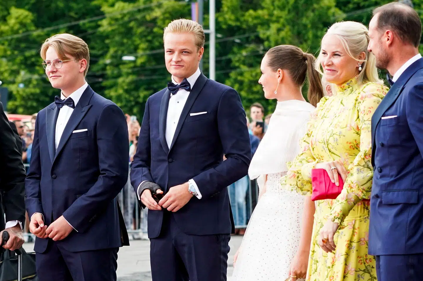 Kronprinsfamilien består af Haakon og Mette-Marits fælles børn, prinsesse Ingrid Alexandra på 22 og prins Sverre Magnus på 20, og af kronprinsessens søn fra et tidligere forhold, Marius Borg Høiby, på 29. (Arkivfoto).