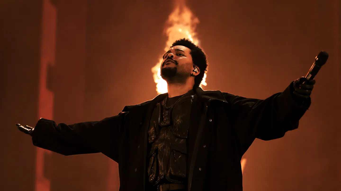 The Weeknd føler sig selv. Billedet er fra en tidligere koncert.
