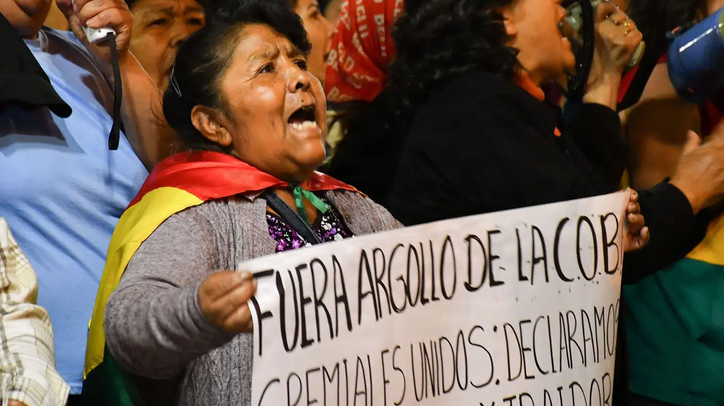 Protest i byen Cochabamba, Bolivia, 16 juni.