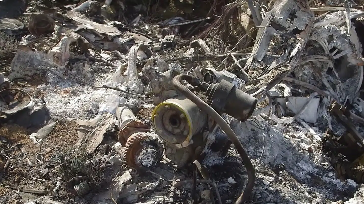 Kobe Bryants helikopter efter den styrtede til jorden og brød i brand.