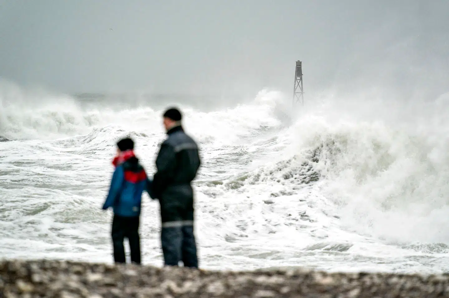 Stærk storm på Nordre Strandvej ved Hanstholm, søndag 9. februar 2020.