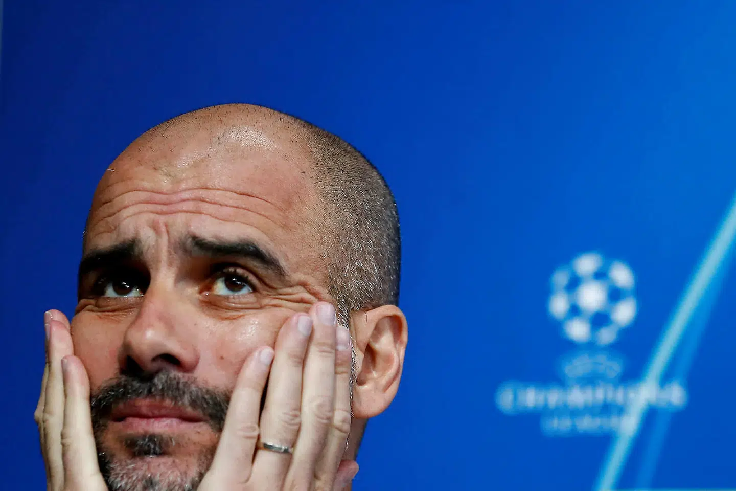FILE PHOTO: Soccer Football - Champions League - Manchester City Press Conference - Etihad Campus, Manchester, Britain - April 16, 2019 Manchester City manager Pep Guardiola during the press conference Action Images via Reuters/Jason Cairnduff/File Photo