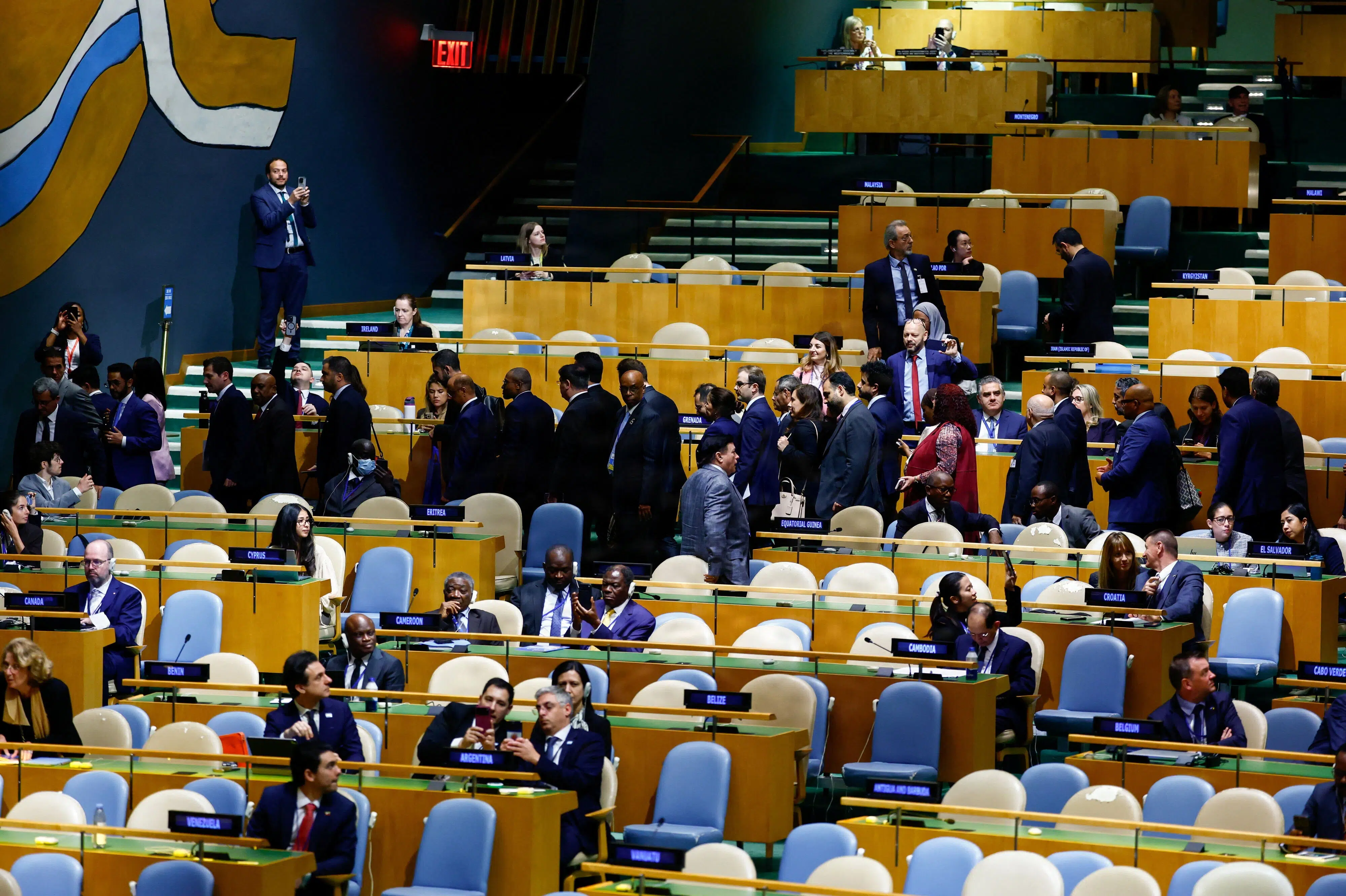 Snesevis udvandrede under Netanyahus tale i FN