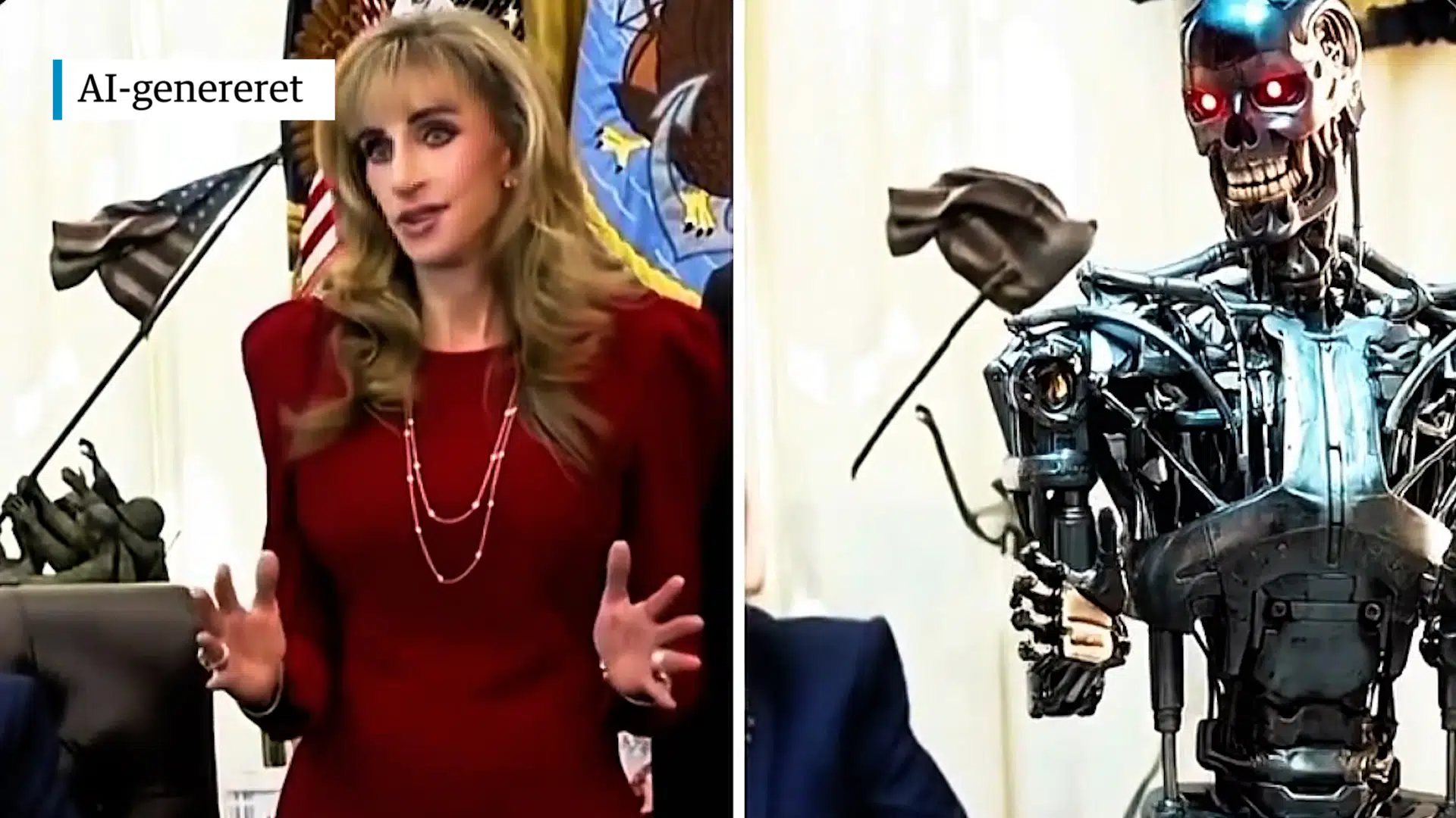 Hun bliver kaldt for reptil, robot og tidlig Halloween-pynt. De sociale medier går amok over milliardærfruens »MAGA-look«