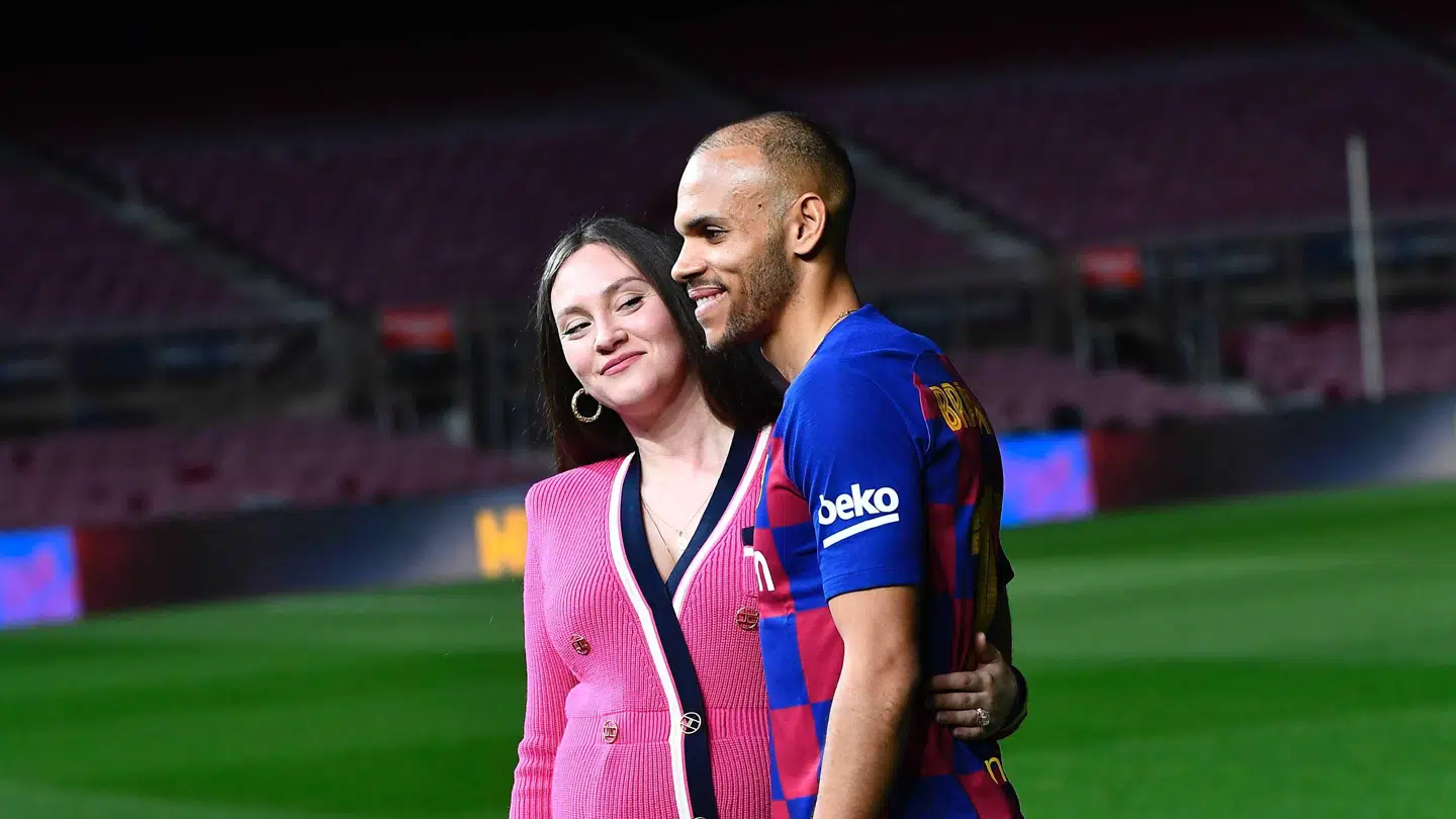 Braithwaite og konen på Camp Nou.