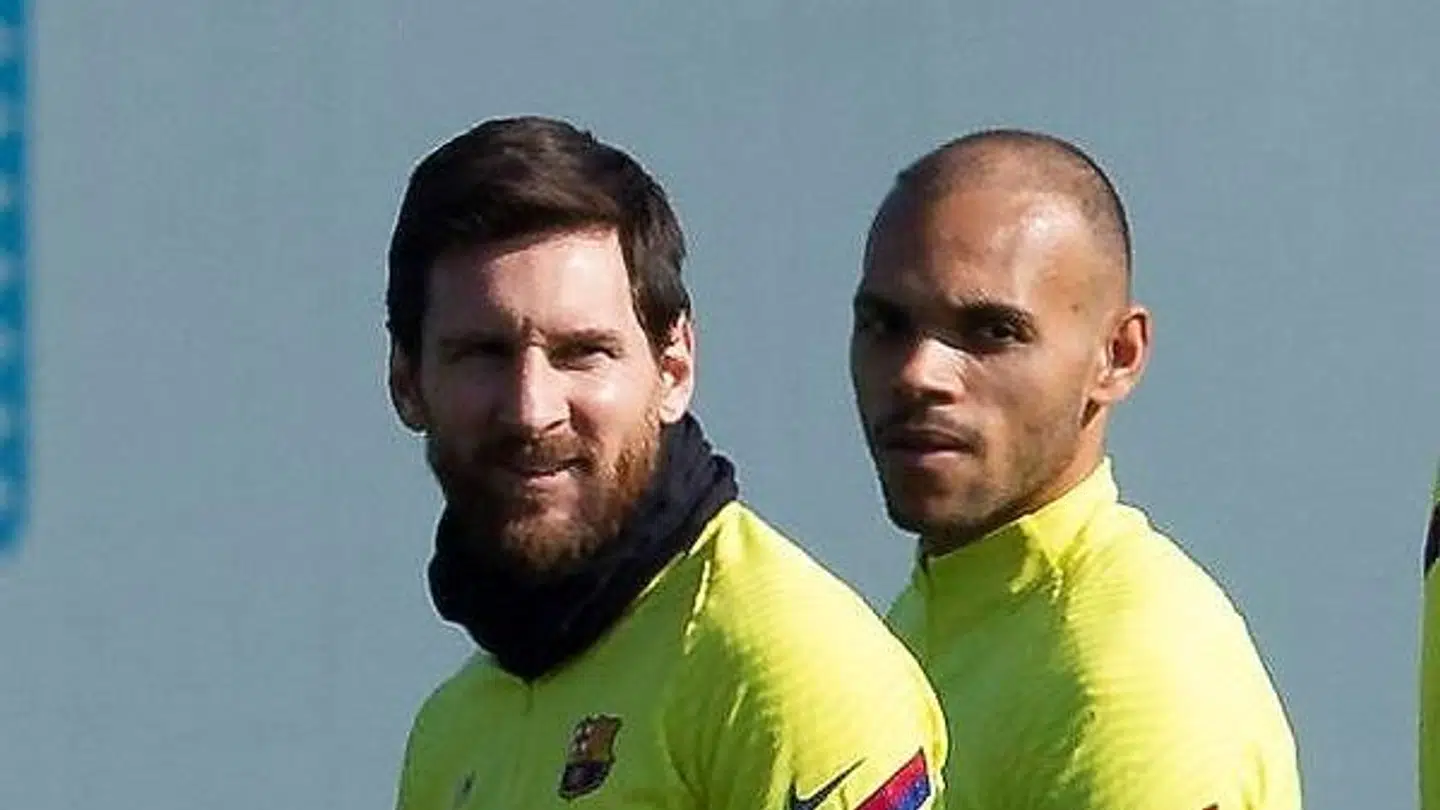 Braithwaite trænede første gang med Messi fredag.