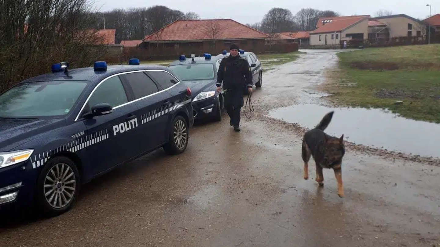 Politiets hundepatruljer ledte søndag efter den forsvundne 62-årige. (Foto: Sydjyllands Politi)