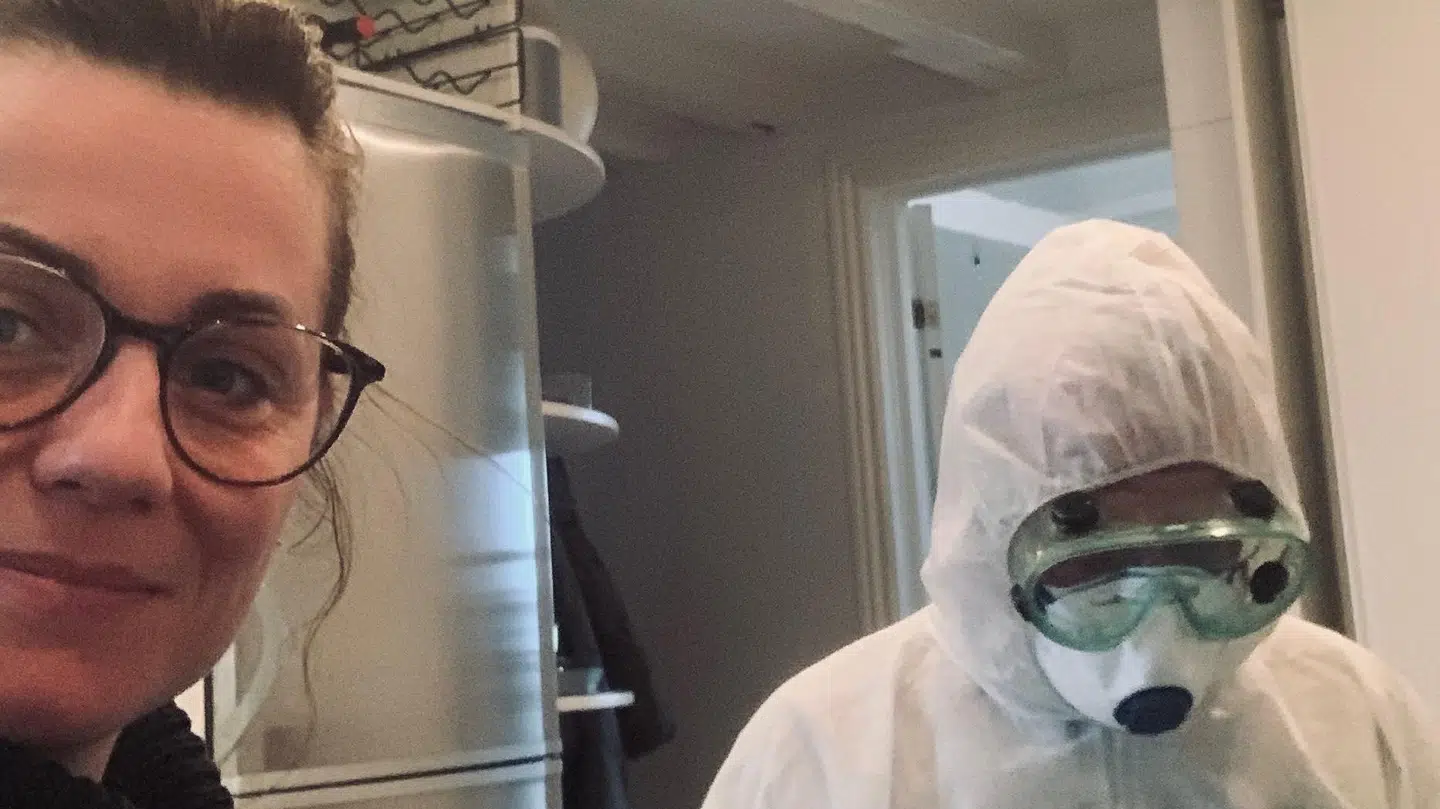 Karen-Helene Hjorth med en læge i weekenden.