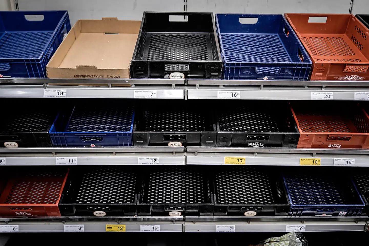 De fysiske butikker er ikke lige så hårdt ramt af kunder, der hamstrer, som det var tilfældet onsdag aften. Anderledes står det til hos det digitale supermarked Nemlig.com. Arkivfoto