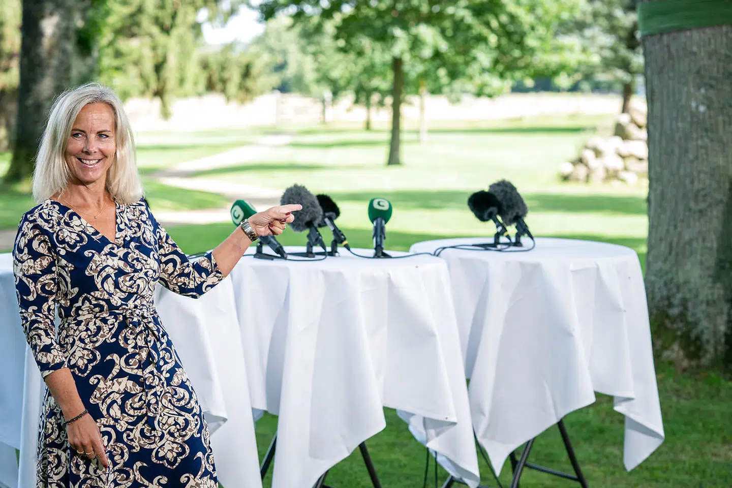 Birgitte Bergman før Det Konservative Folkeparti holder pressemøde efter sommergruppemøde på Egelund Slot i Fredensborg, fredag den 23. august 2019. (Foto: Niels Christian Vilmann/Scanpix 2019)