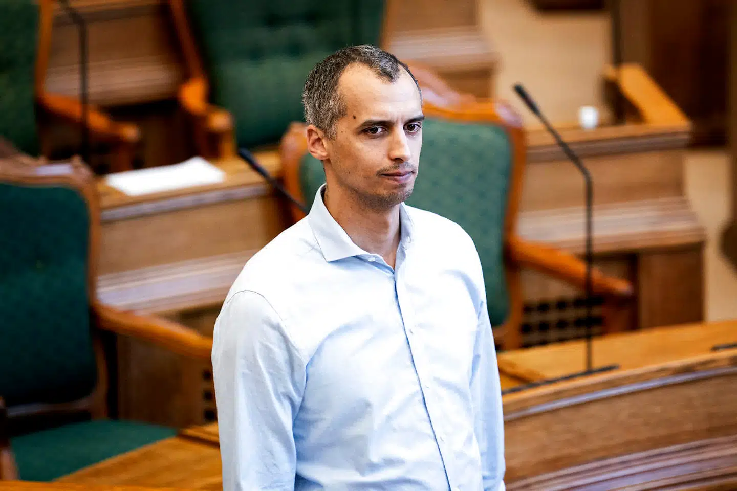 Mattias Tesfaye. Folketinget behandler forslag fra regeringen om COVID-19 hastelovgivning, i Folketingssalen på Christiansborg torsdag den 26. marts 2020.. (Foto: Ida Guldbæk Arentsen/Ritzau Scanpix)
